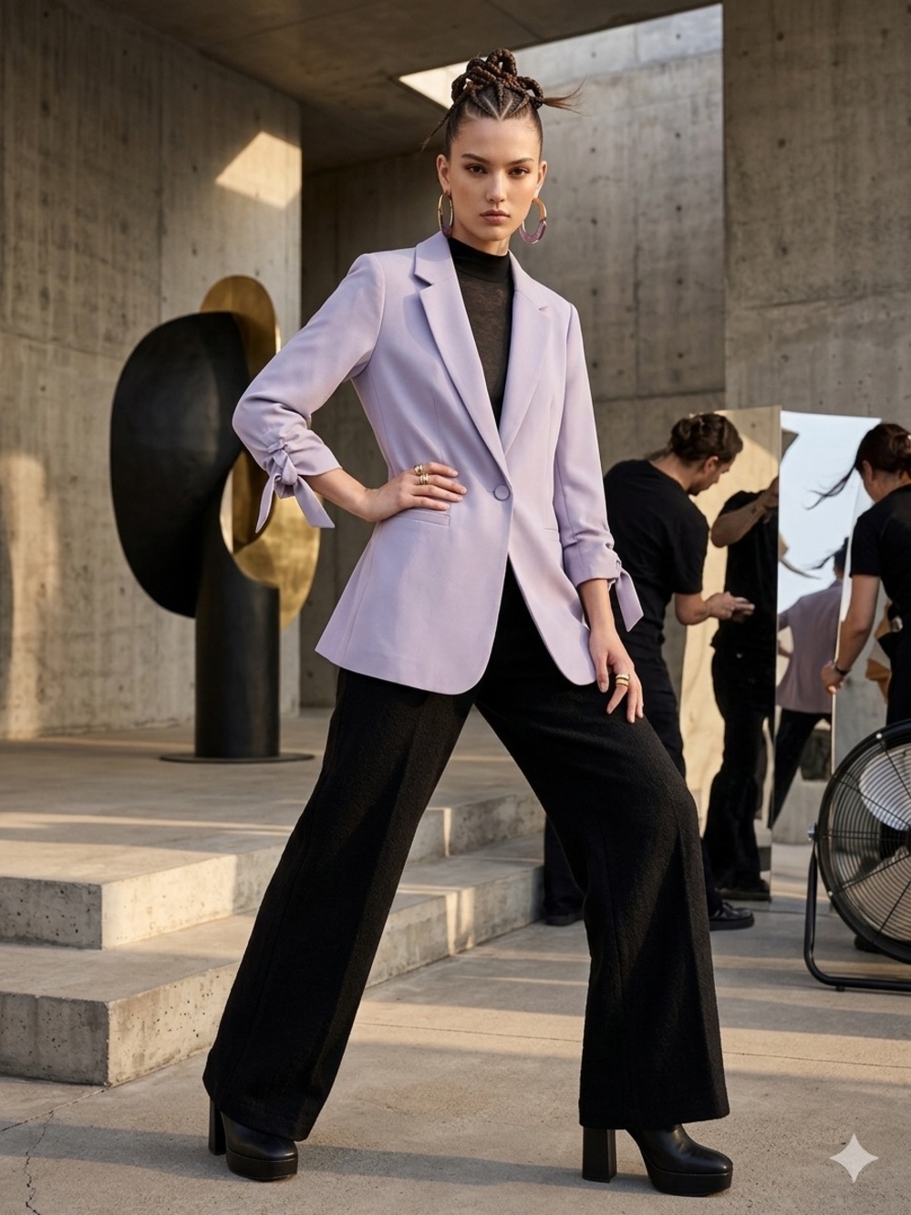 Lavender Single-Button Blazer - Women's Tailored Jacket